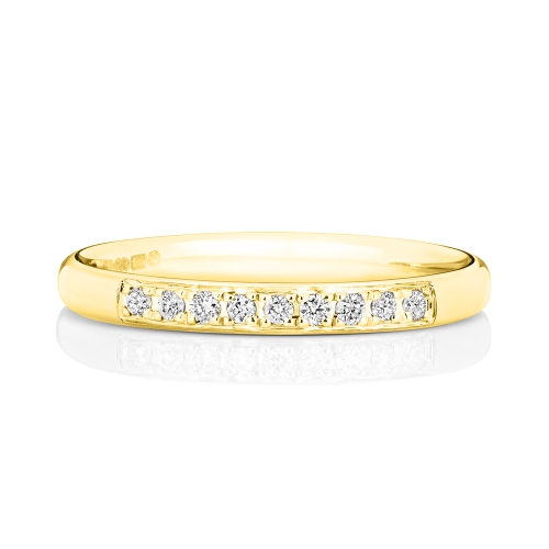 4 Prong Round Yellow Gold Infinitestream Eternity Engagement Rings