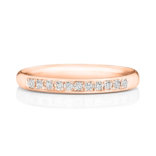 4 Prong Round Rose Gold Timeless Eternity Engagement Rings