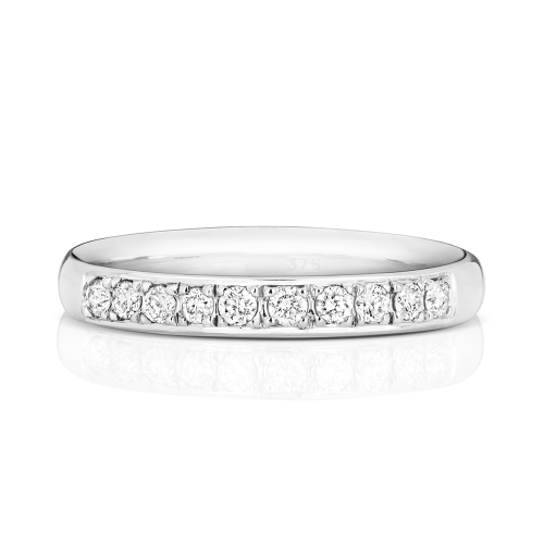 4 Prong Round Starradiance Half Eternity Engagement Rings