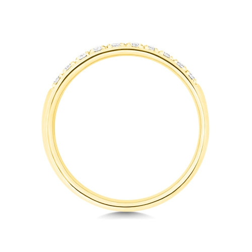4 Prong Round Yellow Gold Starradiance Eternity Engagement Rings
