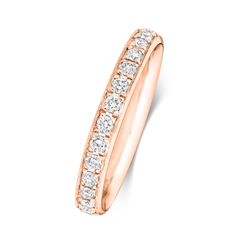 4 Prong Round Rose Gold Sovereign Eternity Engagement Rings
