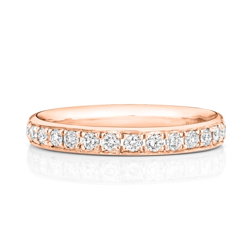 4 Prong Round Rose Gold Sovereign Eternity Engagement Rings
