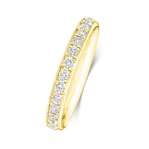 4 Prong Round Yellow Gold Sovereign Eternity Engagement Rings