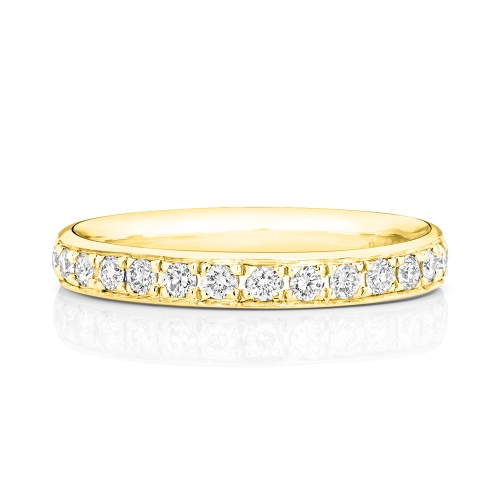 4 Prong Round Yellow Gold Sovereign Eternity Engagement Rings