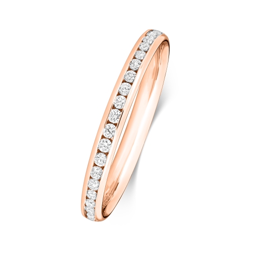 Channel Setting Round Rose Gold Endless Eternity Engagement Rings