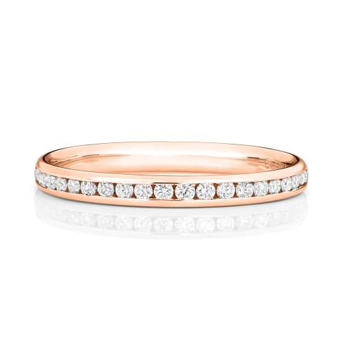 Channel Setting Round Rose Gold Endless Eternity Engagement Rings