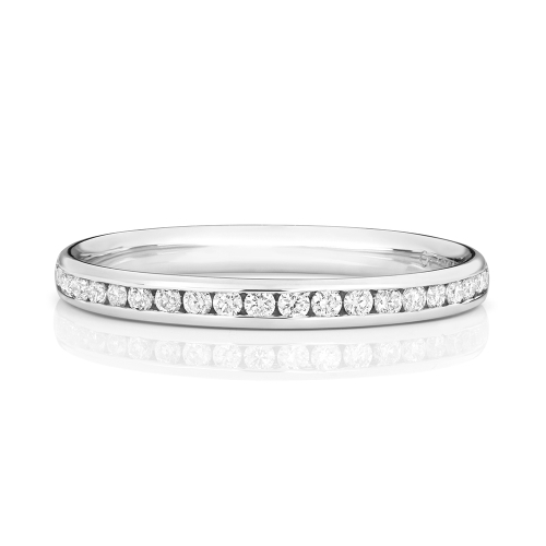 Channel Setting Round Endless Half Eternity Engagement Rings