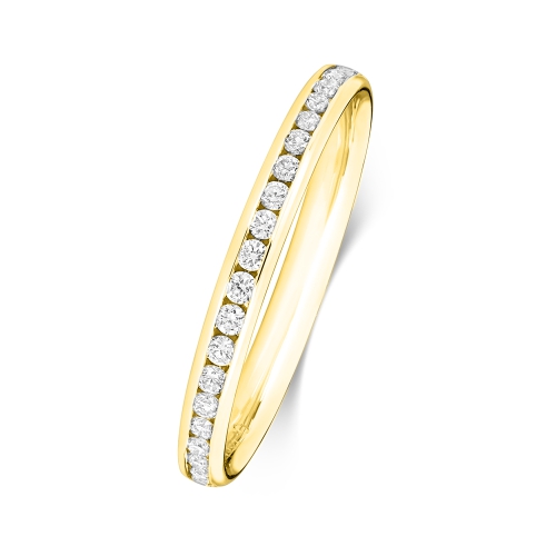 Channel Setting Round Yellow Gold Endless Eternity Engagement Rings