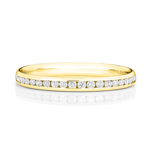 Channel Setting Round Yellow Gold Endless Eternity Engagement Rings