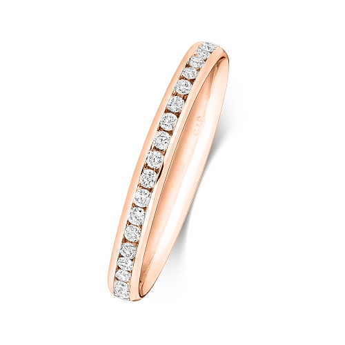 Channel Setting Round Rose Gold Fullglintorbit Eternity Diamond Rings