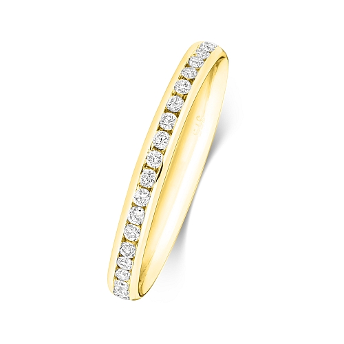 Channel Setting Round Yellow Gold Fullglintorbit Eternity Diamond Rings