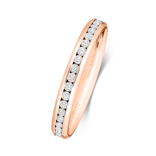 Channel Setting Round Rose Gold Boldness Eternity Engagement Rings