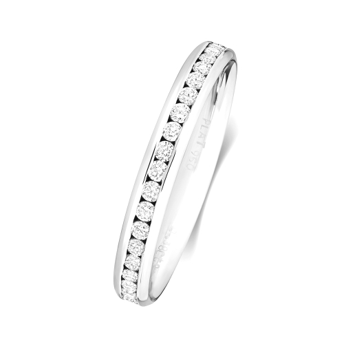 Channel Setting Round Boldness Half Eternity Engagement Rings