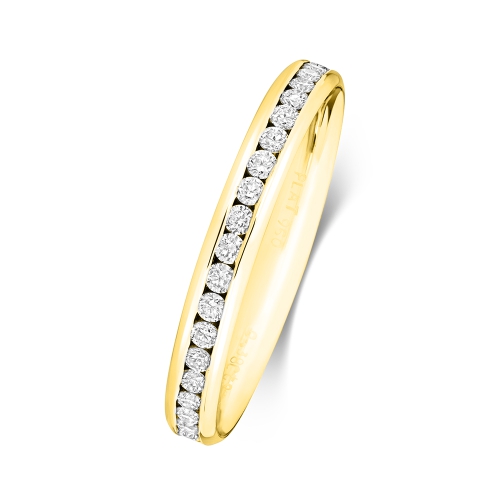 Channel Setting Round Yellow Gold Boldness Eternity Engagement Rings
