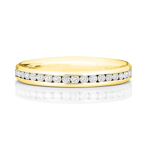 Channel Setting Round Yellow Gold Boldness Eternity Engagement Rings