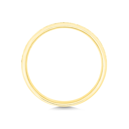 Channel Setting Round Yellow Gold Auraflow Eternity Diamond Rings