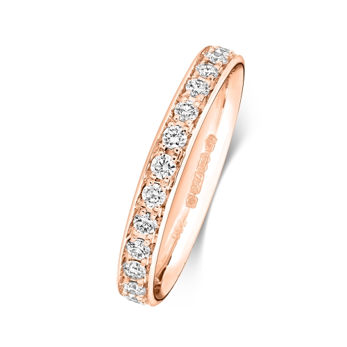 4 Prong Round Rose Gold Infiniteecho Eternity Diamond Rings