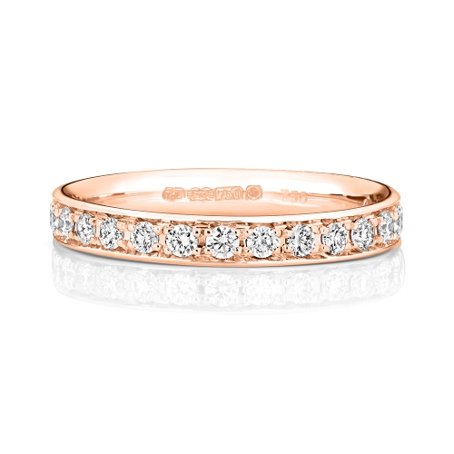 4 Prong Round Rose Gold Infiniteecho Eternity Diamond Rings