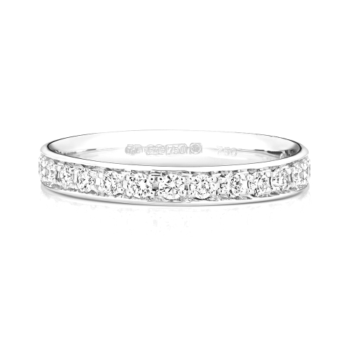 4 Prong Round Infiniteecho Moissanite Eternity Diamond Rings