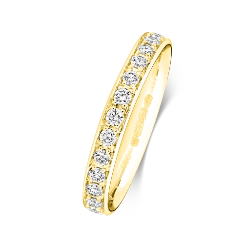 4 Prong Round Yellow Gold Infiniteecho Eternity Diamond Rings