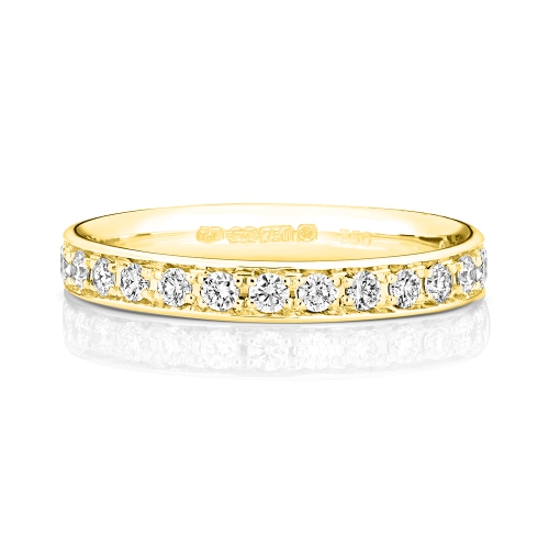 4 Prong Round Yellow Gold Infiniteecho Eternity Diamond Rings