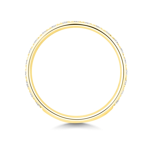 4 Prong Round Yellow Gold Infiniteecho Eternity Diamond Rings