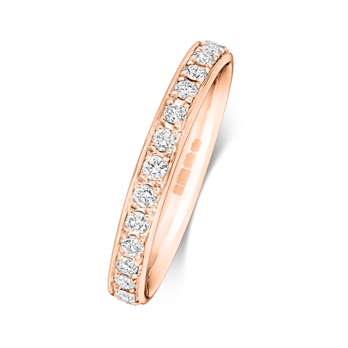 4 Prong Round Rose Gold Lusterhalfband Eternity Diamond Rings