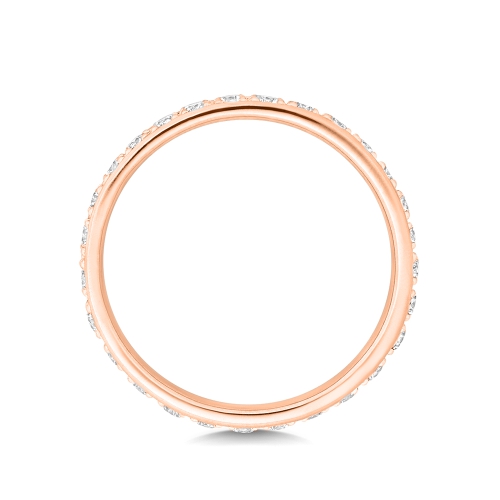 4 Prong Round Rose Gold Lusterhalfband Eternity Diamond Rings