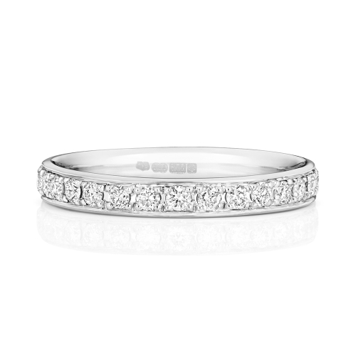4 Prong Round Lusterhalfband Moissanite Eternity Diamond Rings