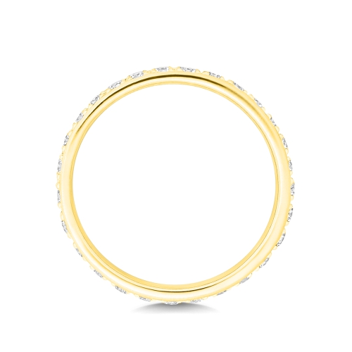 4 Prong Round Yellow Gold Lusterhalfband Eternity Diamond Rings
