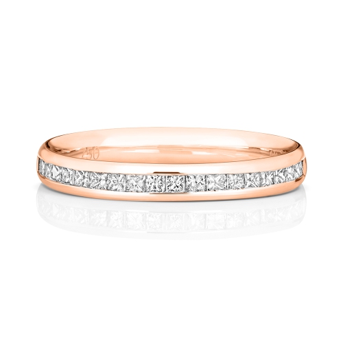 Channel Setting Princess Rose Gold Marquiseseven Eternity Engagement Rings