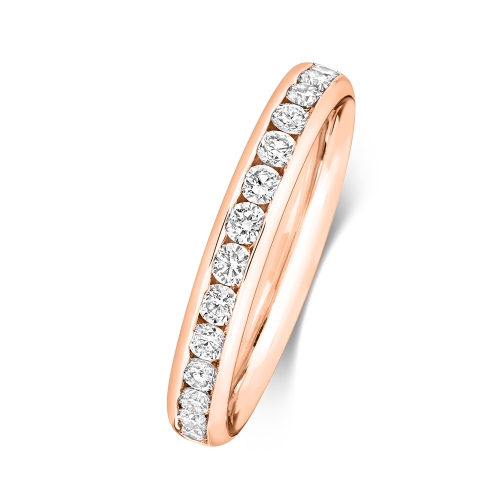 Channel Setting Round Rose Gold Crowned Eternity Diamond Rings