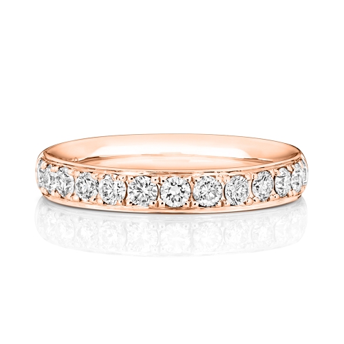 4 Prong Round Rose Gold Starluminous Eternity Diamond Rings