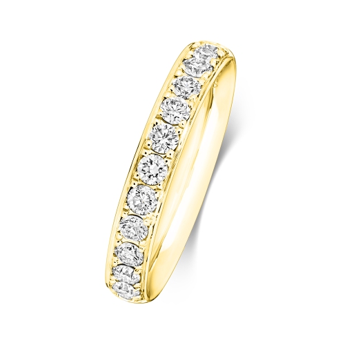4 Prong Round Yellow Gold Starluminous Eternity Diamond Rings