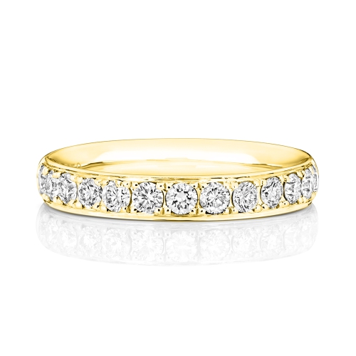 4 Prong Round Yellow Gold Starluminous Eternity Diamond Rings