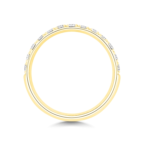4 Prong Round Yellow Gold Starluminous Eternity Diamond Rings