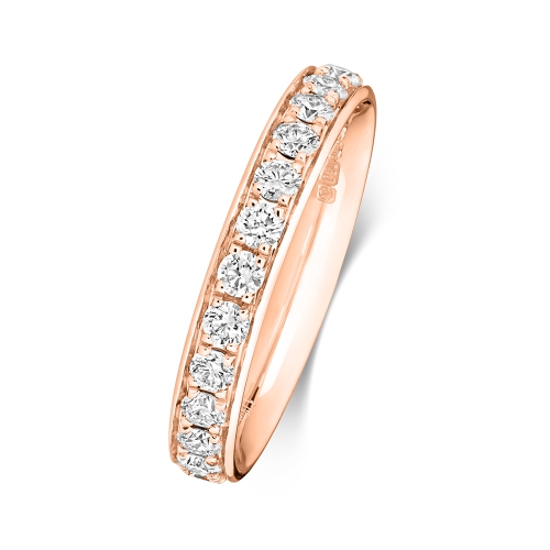 4 Prong Round Rose Gold Myst Eternity Diamond Rings