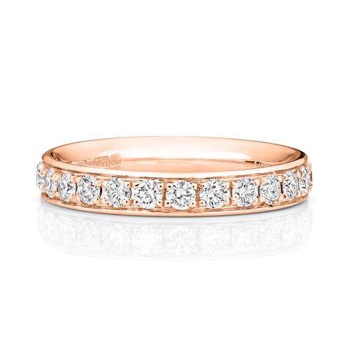 4 Prong Round Rose Gold Myst Eternity Diamond Rings