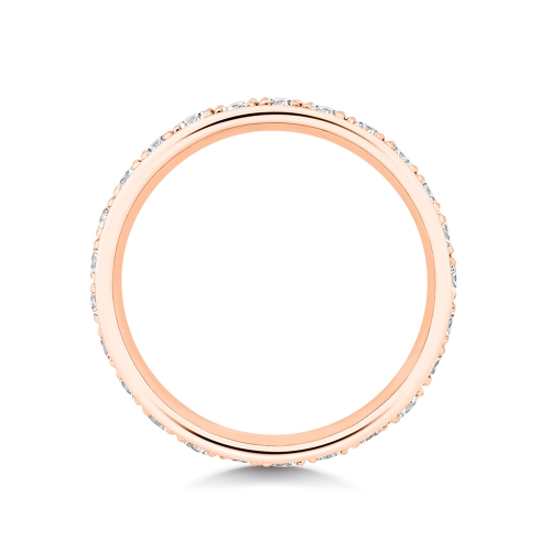 4 Prong Round Rose Gold Myst Eternity Diamond Rings