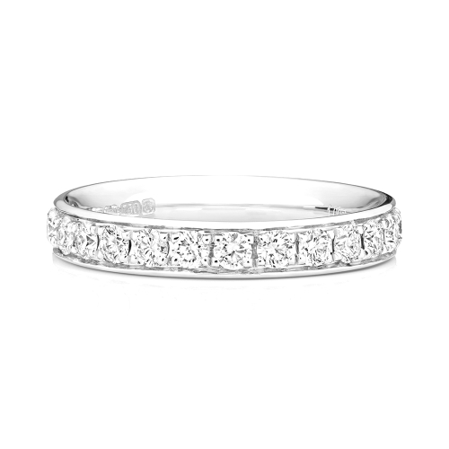 4 Prong Round Myst Moissanite Eternity Diamond Rings
