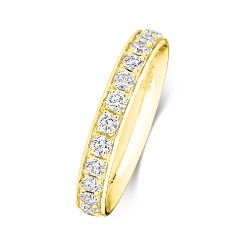 4 Prong Round Yellow Gold Myst Eternity Diamond Rings