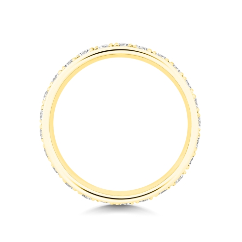 4 Prong Round Yellow Gold Myst Eternity Diamond Rings