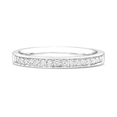 4 Prong Round Radiancetrail Half Eternity Engagement Rings