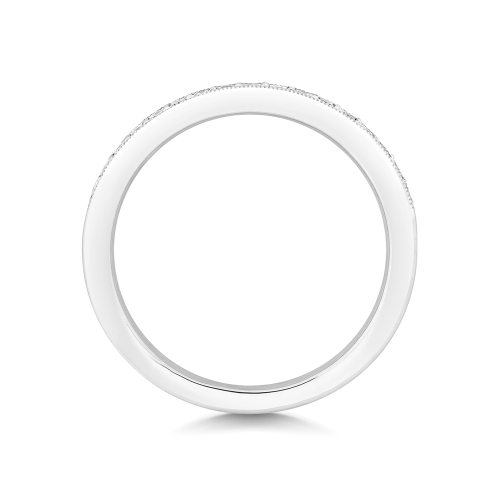 4 Prong Round Radiancetrail Half Eternity Engagement Rings