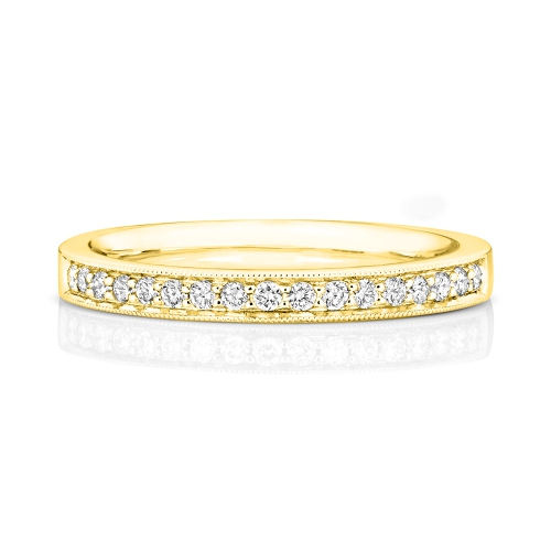4 Prong Round Yellow Gold Radiancetrail Eternity Engagement Rings