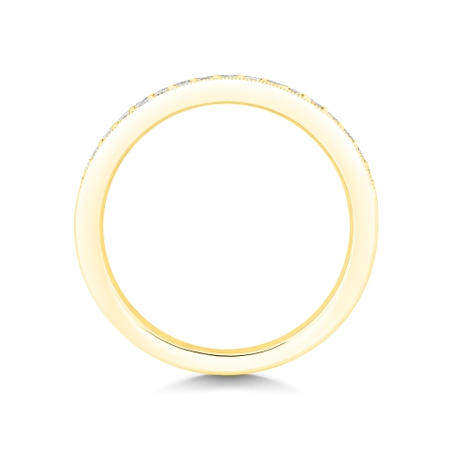 4 Prong Round Yellow Gold Radiancetrail Eternity Engagement Rings