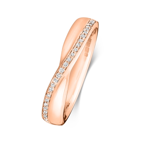 4 Prong Round Rose Gold Bolded Eternity Diamond Rings