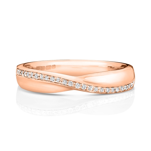 4 Prong Round Rose Gold Bolded Eternity Diamond Rings