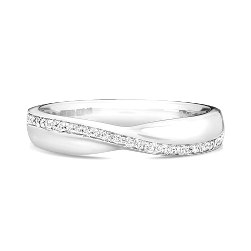 4 Prong Round Bolded Moissanite Eternity Diamond Rings