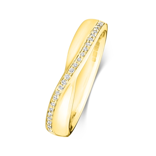4 Prong Round Yellow Gold Bolded Eternity Diamond Rings